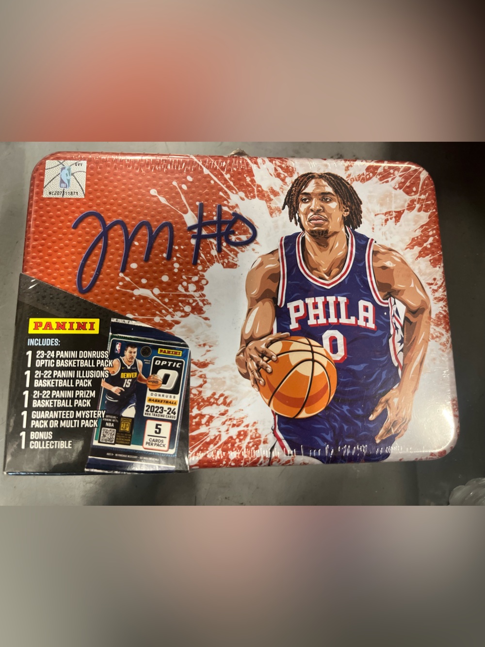 Panini Purple and Red 76ers Basketball Tin Party Tray